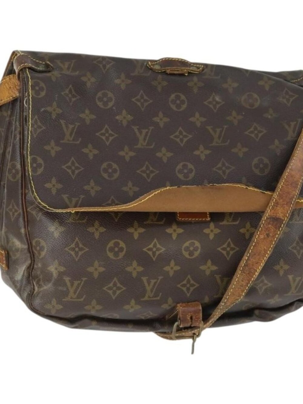 LOUIS VUITTON Monogram Saumur 35 Shoulder Bag M42254 LV Auth bs30831